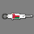 4mm Clip & Key Ring W/ Full Color Flag of Oman Key Tag